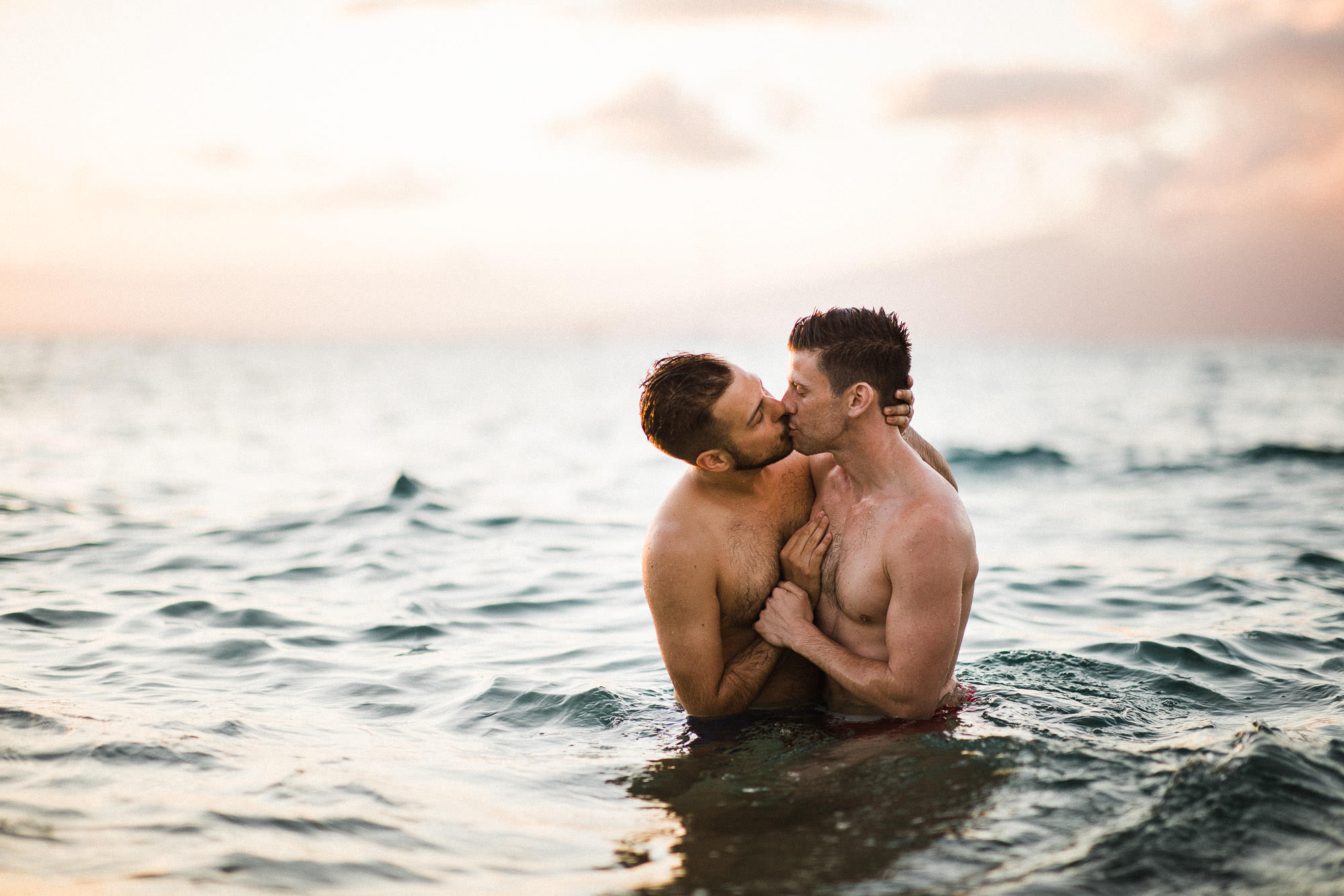 gay-wedding-beach-sunset-in-waves