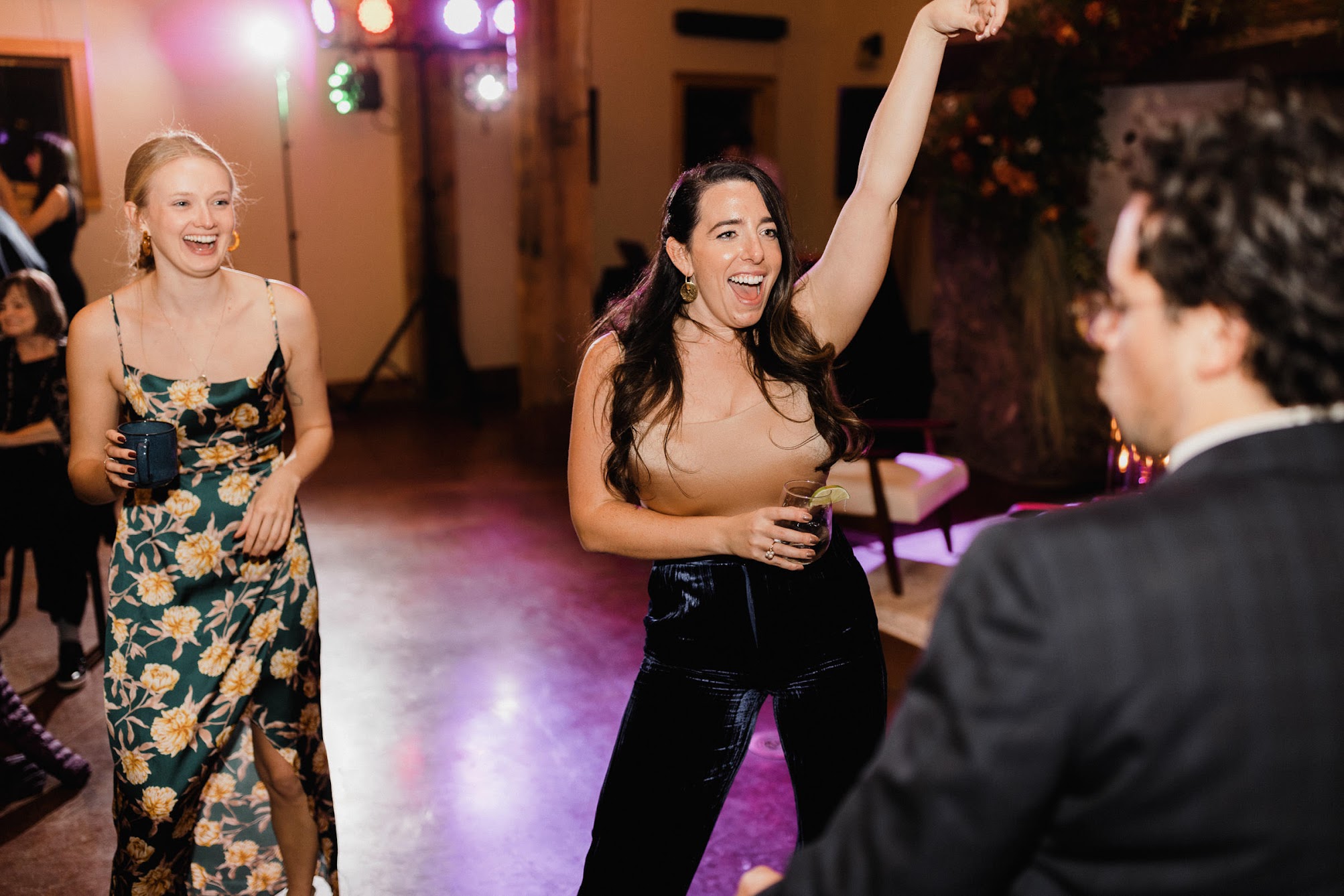 maid of honor doing a disco dance