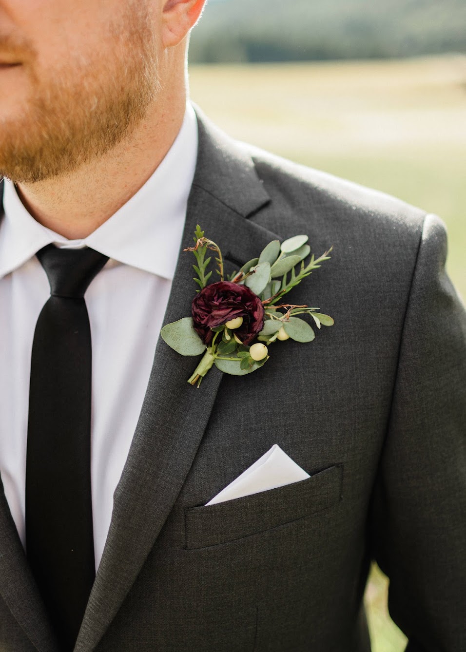 a up close look at a boutonniere 